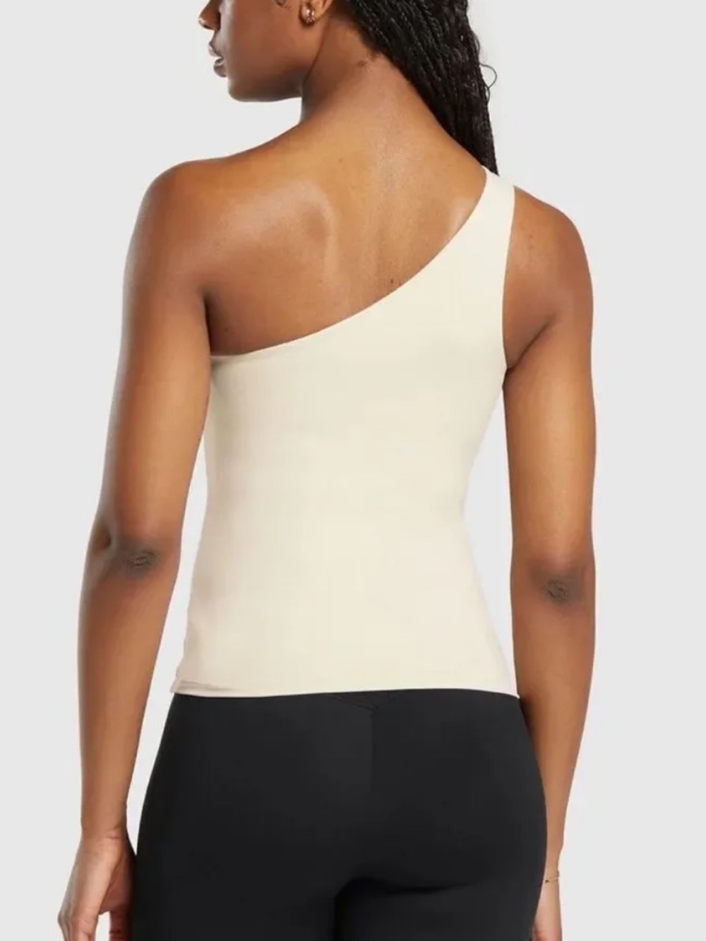 Gymshark One-Shoulder Cream Tank Top - Picture 2 of 5